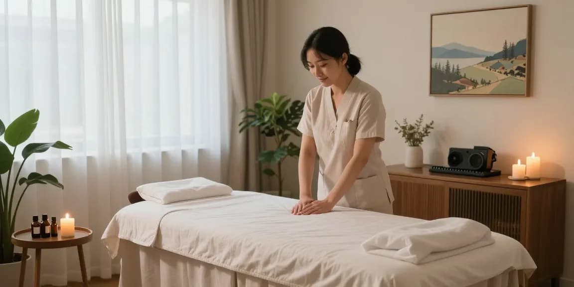 Comfortable massage studio ready for 구리출장안마 therapy, featuring serene ambiance and calming essential oils.
