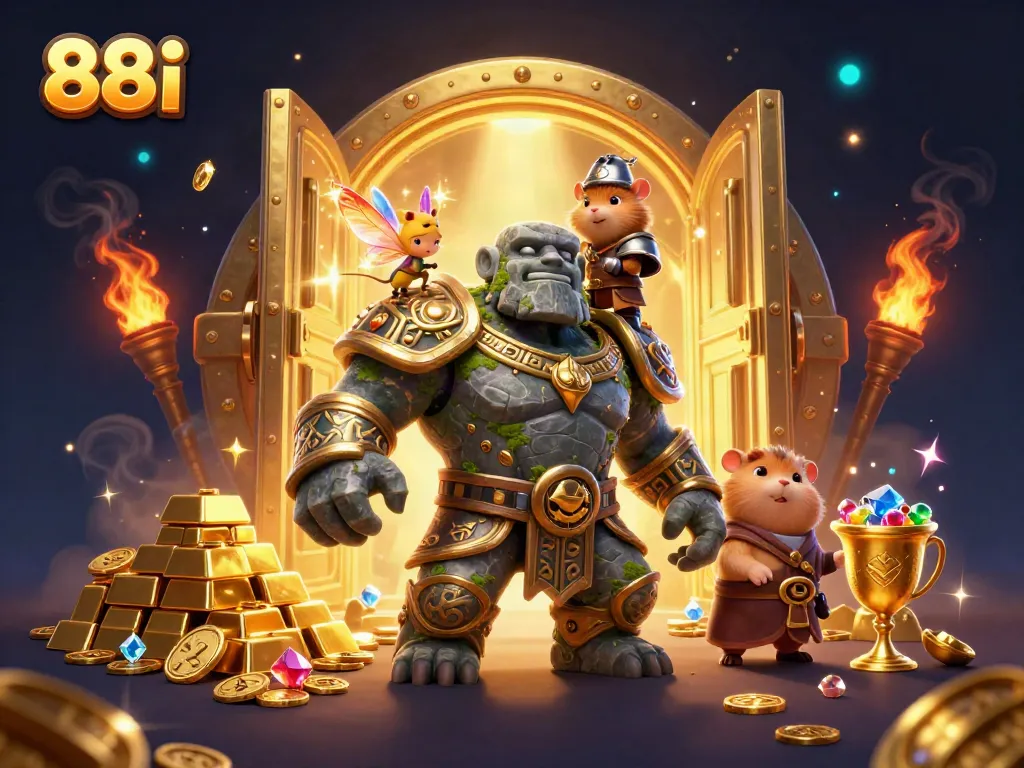 Experience thrilling wins at 88i with fantasy-themed gambling characters and treasures.