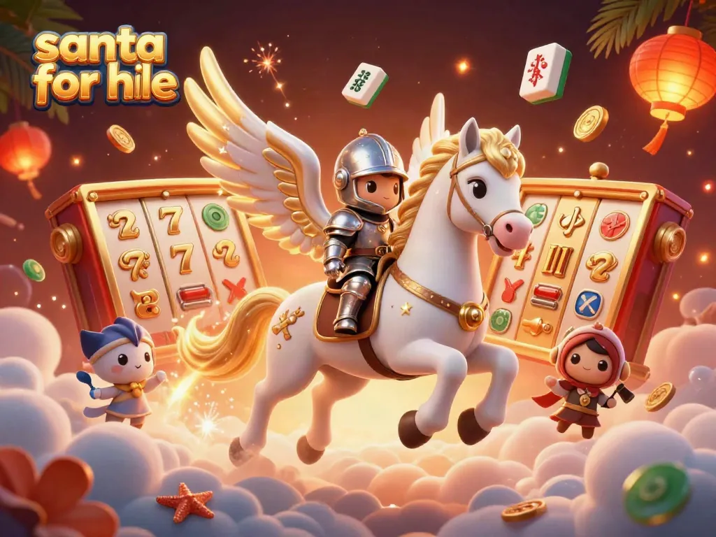 Experience the magic of Santa for hire with a festive 3D scene of spinning slot reels.