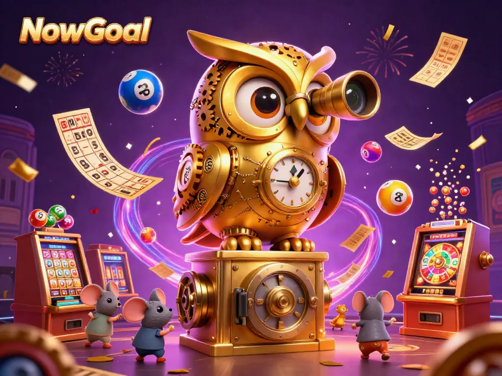 Engage in dynamic betting with NowGoal's casino experience, featuring a golden owl and lively game elements.