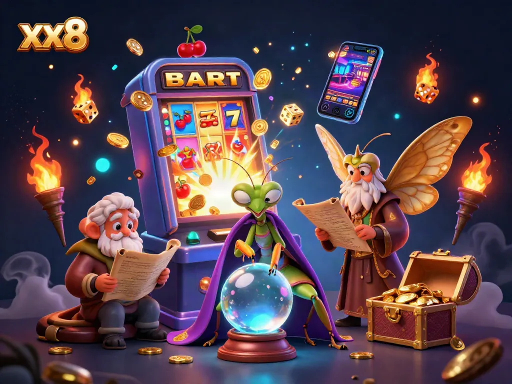 Engage with the exciting xx8 casino experience featuring vibrant slot machines and mystical elements.
