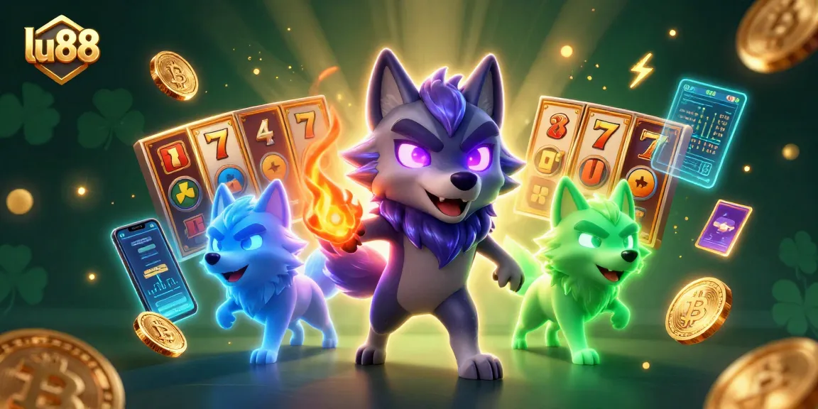 Experience thrilling gaming moments at lu88 with captivating wolf characters and vibrant casino elements.