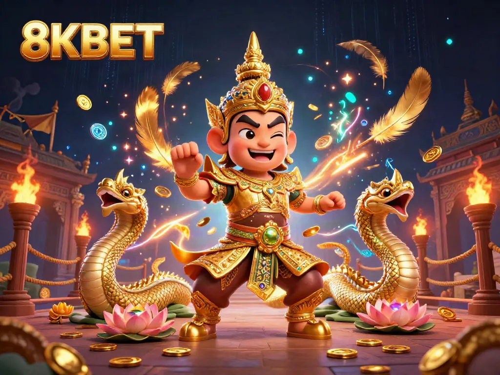 Experience the excitement of 8KBET with vibrant characters immersed in a thrilling casino setting.