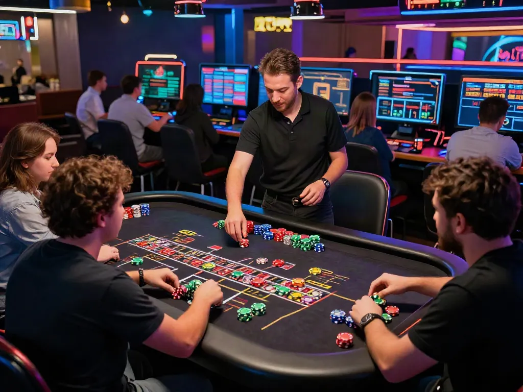 Dynamic online casino experience at H19 with live dealer and engaging gaming atmosphere.