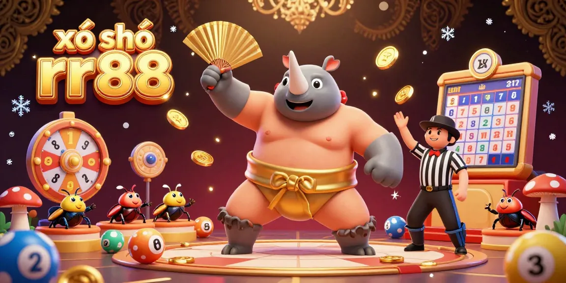 Engage with xổ số rr88 through thrilling lottery scenes filled with colorful balls and coins flying.