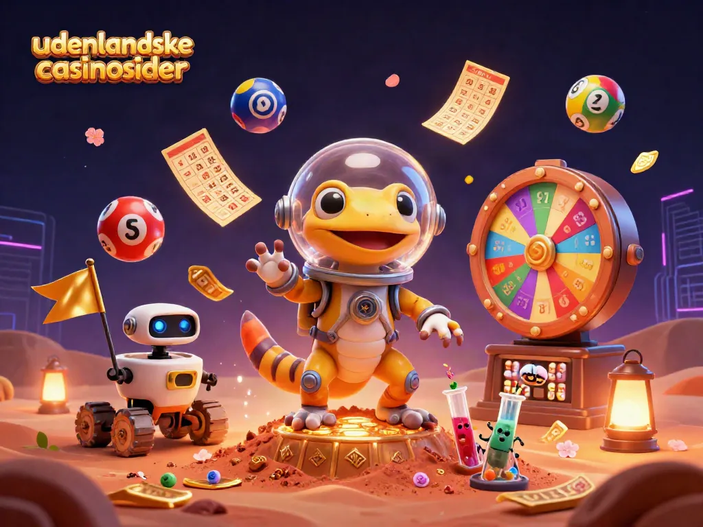 Experience the excitement of udenlandske casino sider with a vibrant and dynamic 3D illustration.