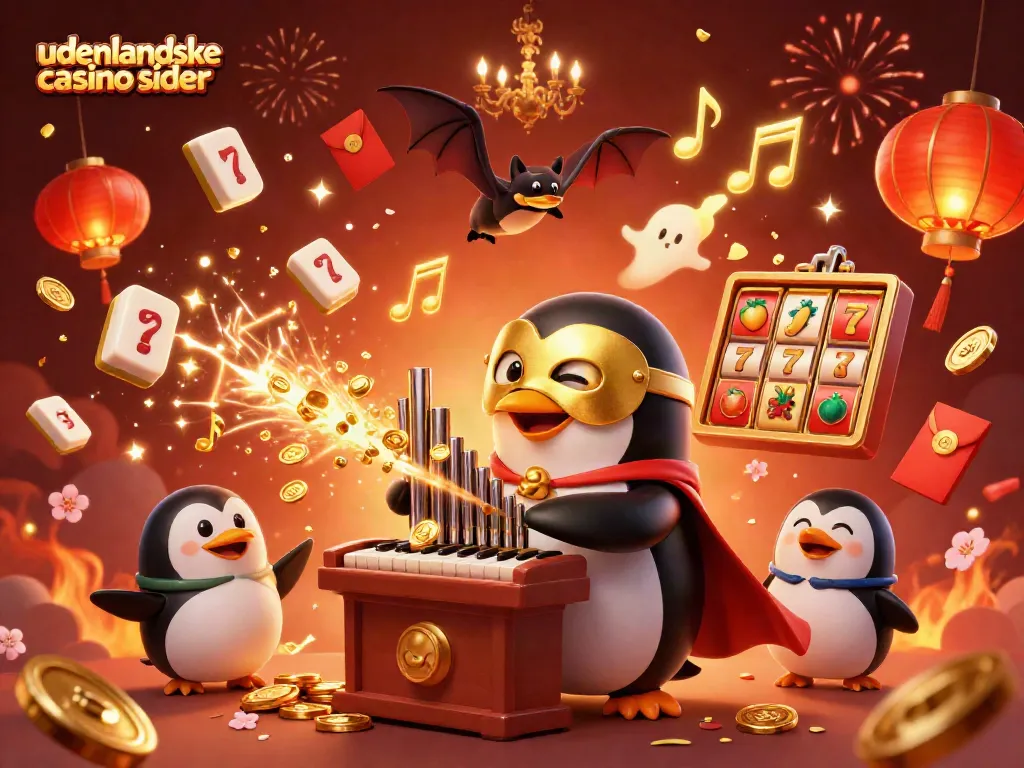 Celebrate winning at udenlandske casino sider with a dynamic 3D penguin organist and casino elements.