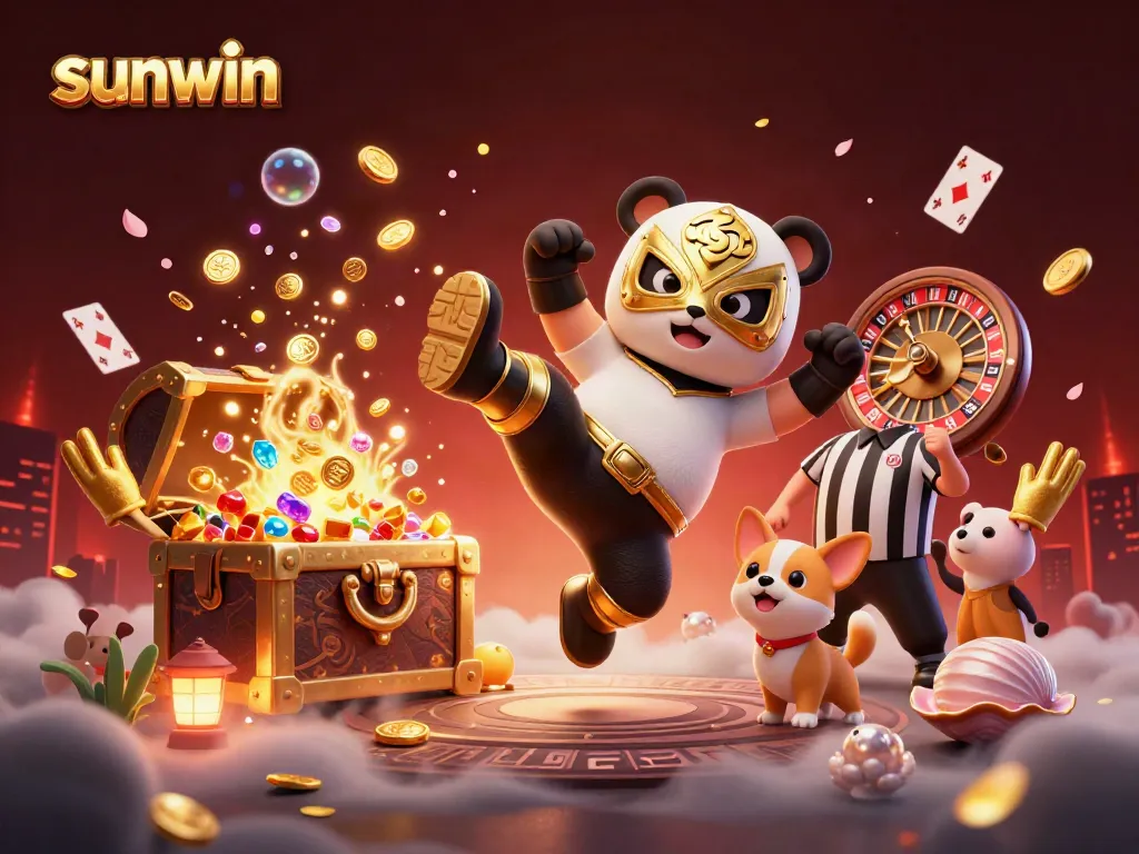 Experience the excitement of sunwin gameplay with a vibrant scene featuring dynamic characters and rich gaming elements.