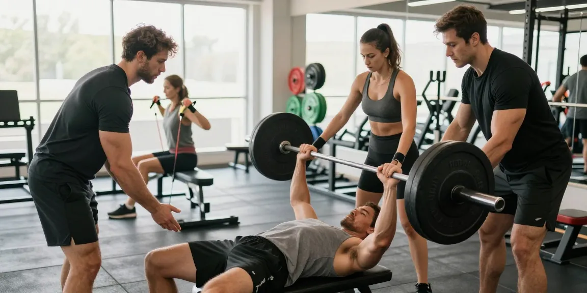 Aktives Training im Selliza Shop - Bodybuilder und Athleten im Fitnessstudio mit hochwertigem Equipment und natürlichem Licht.