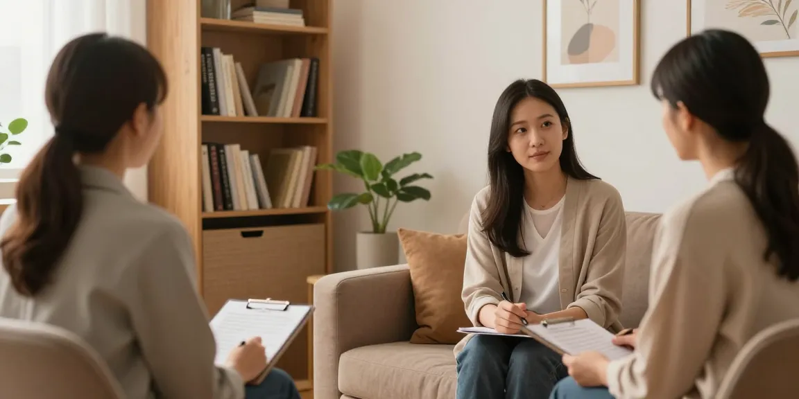 "Psychiatric assessment consultation at a health clinic, showcasing compassionate patient care in a professional environment."