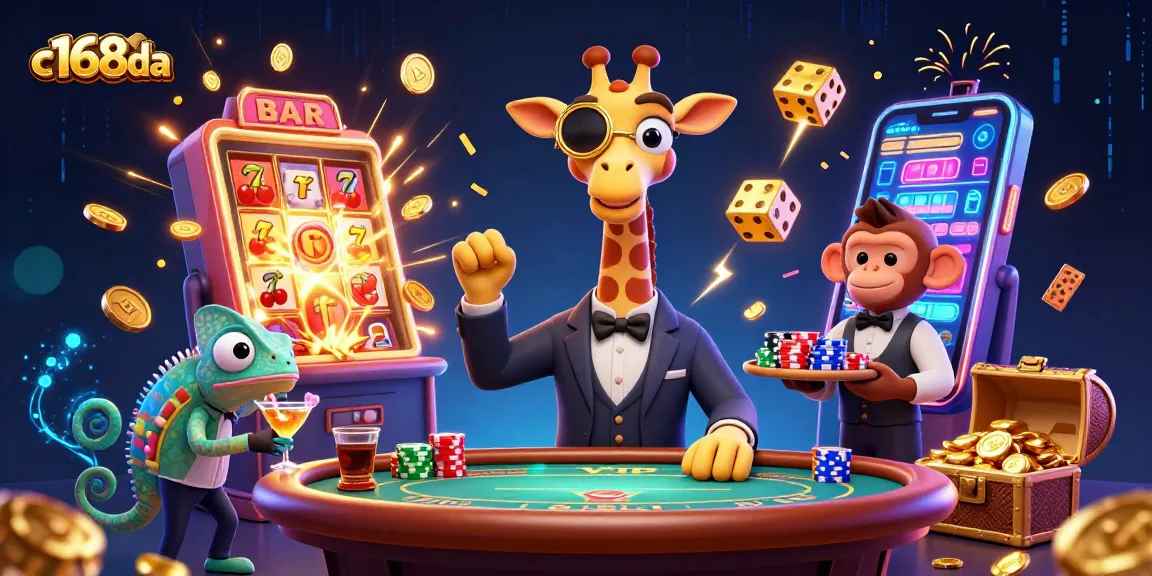 Experience the thrill of gaming with c168da's colorful casino scene featuring dynamic characters and excitement.