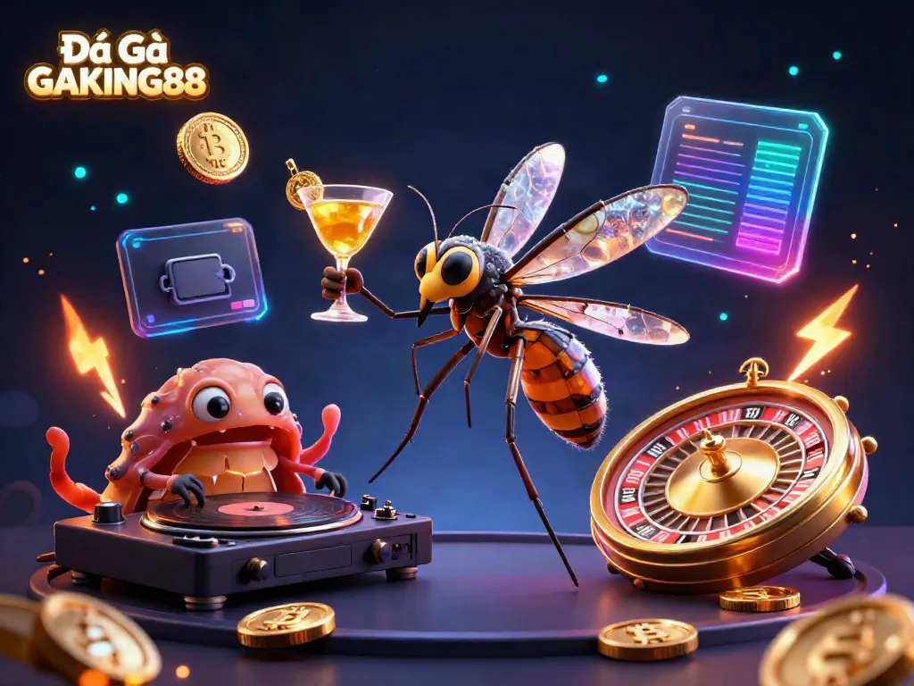 Experience the thrill of Đá Gà GAKING88 with dynamic scenes featuring vibrant colors and exciting game elements.