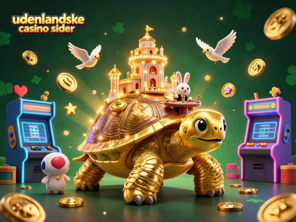Engage with udenlandske casino sider featuring a vibrant scene of a tortoise casino with a bunny dealer.