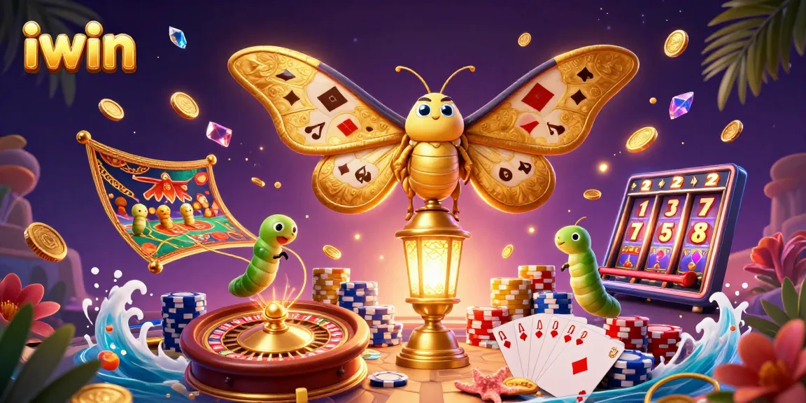 Play exciting casino games with iwin's golden themes and vibrant characters in this rich 3D illustration.