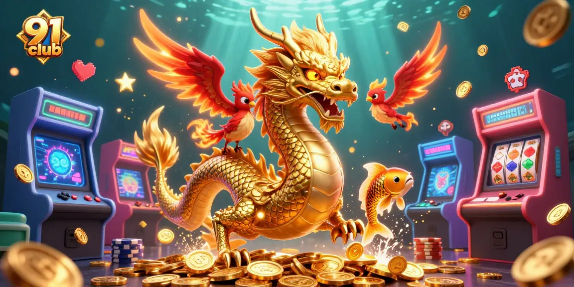 Engage with the excitement and rewards of 91 club through this vibrant casino-themed illustration.